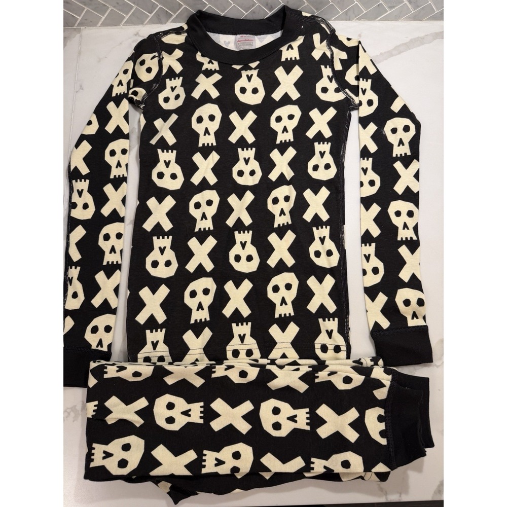 Hanna Andersson Kids Skeleton Pajama Set Halloween Organic Cotton Sz 8 NWT!
